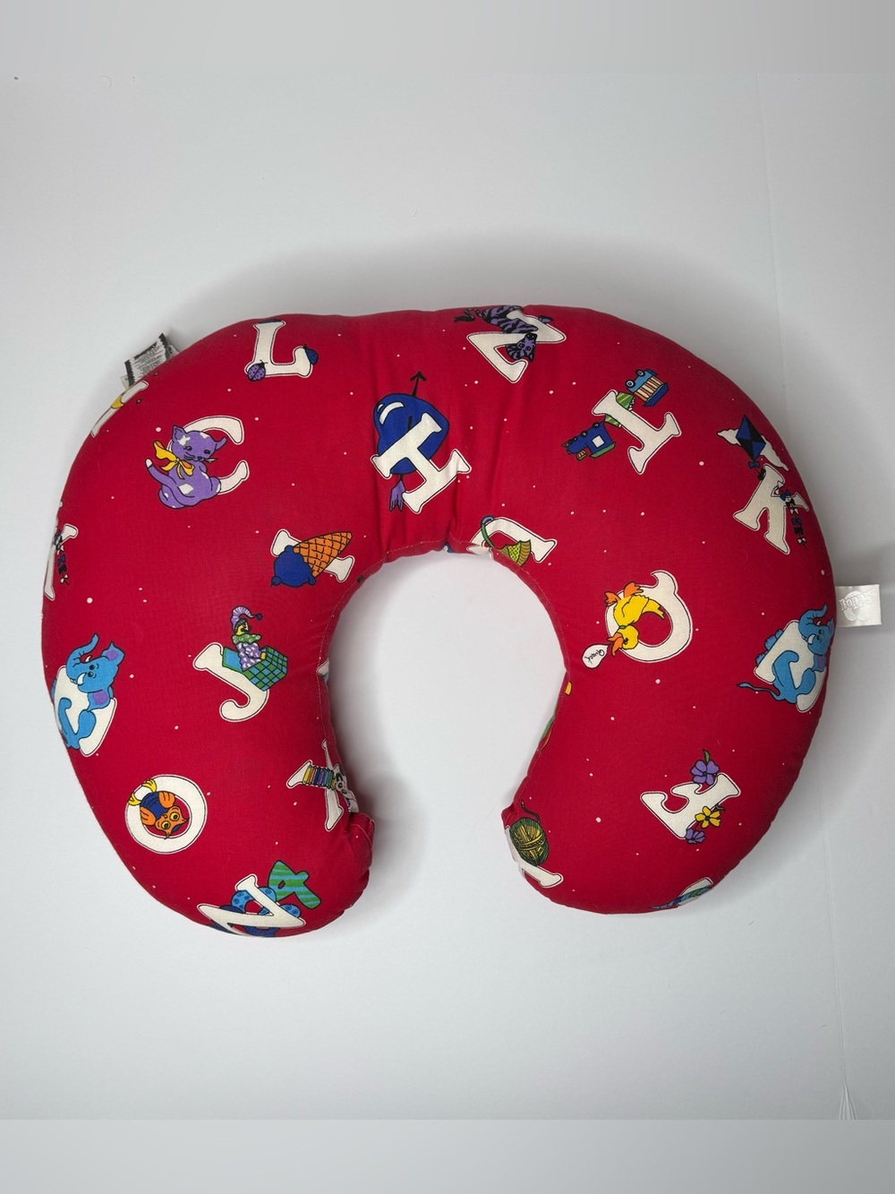 Boppy Nursing Pillow 2003 Vintage Alphabet Print Red Baby Support